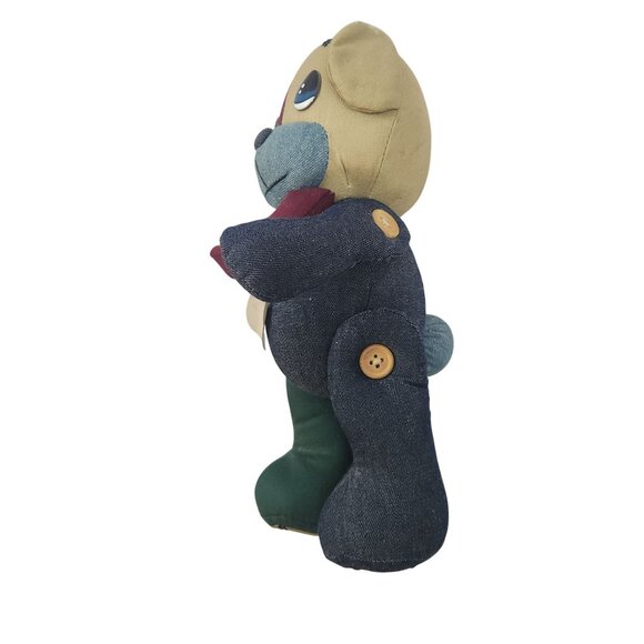 1996 Precious Moments Dillion Denim Jointed Patchwork Teddy Bear 1761 NWT - Picture 7 of 7